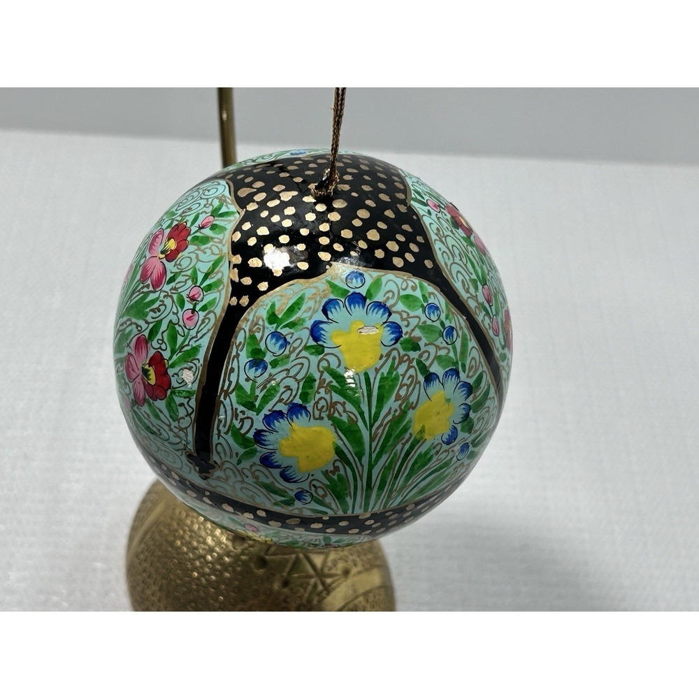4" Indian 10 Ball Floral Spring  Christmas Tree Holiday Ornament Read